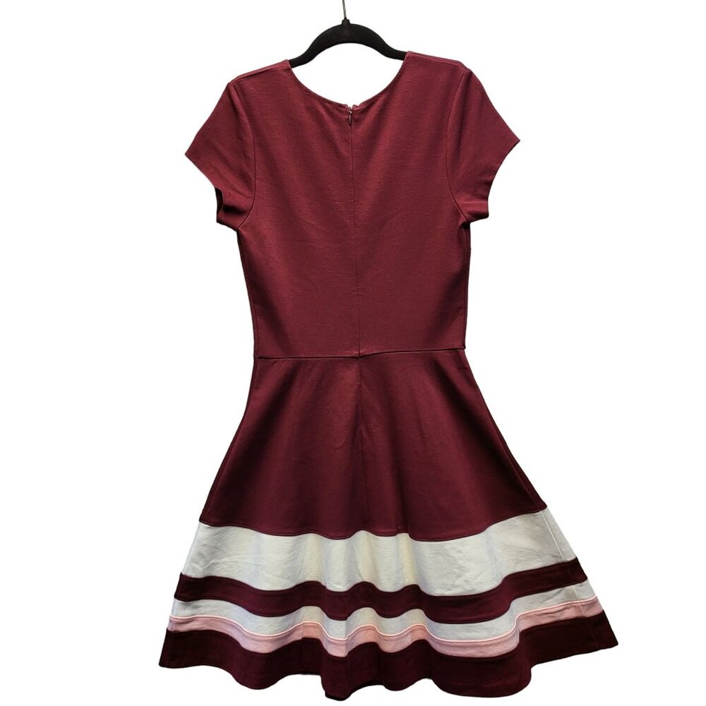 Love...Ady Womens Cranberry Midi Dress Cap Sleeves Fit & Flare Size Small NWT